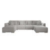WOHNLANDSCHAFT GUSTO U Curio 80 mit Schlaffunktion - Grau, Textil (368/85/193cm) - Bedante