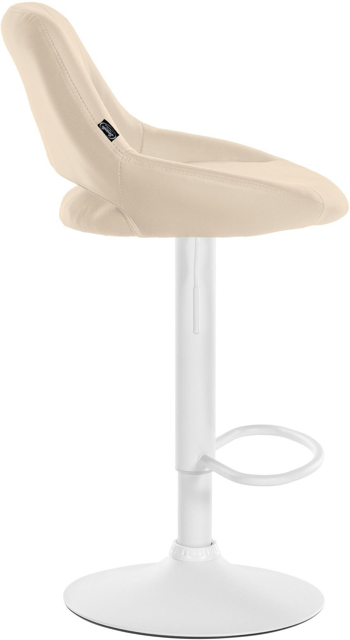 BARHOCKER Lederlook creme - Creme/Weiß, Textil/Metall (47/85/48cm) - CLP