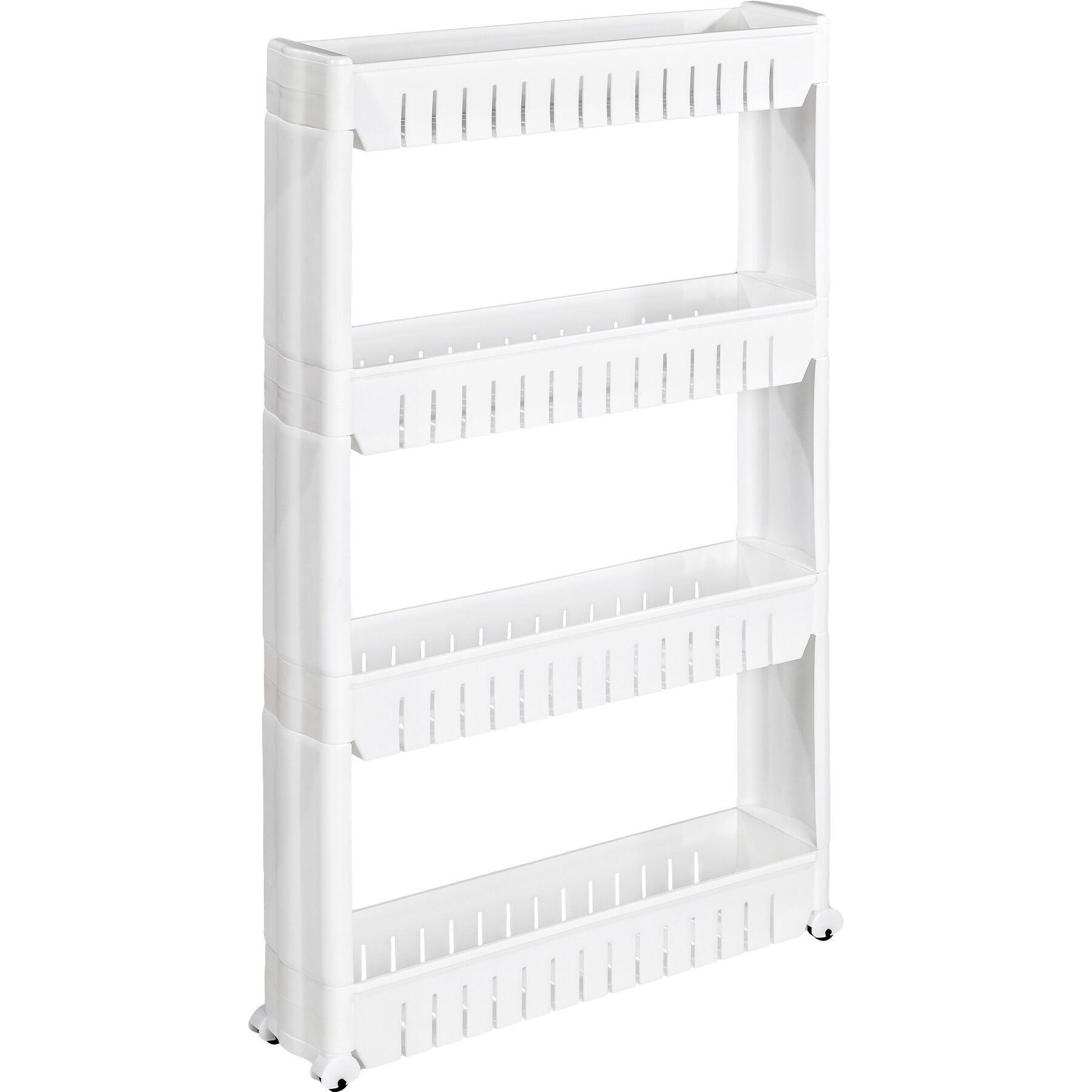 NISCHENREGAL Joe, 54 x 12 x 101 cm , weiß - Weiß, Textil (12/101/54cm) - tectake