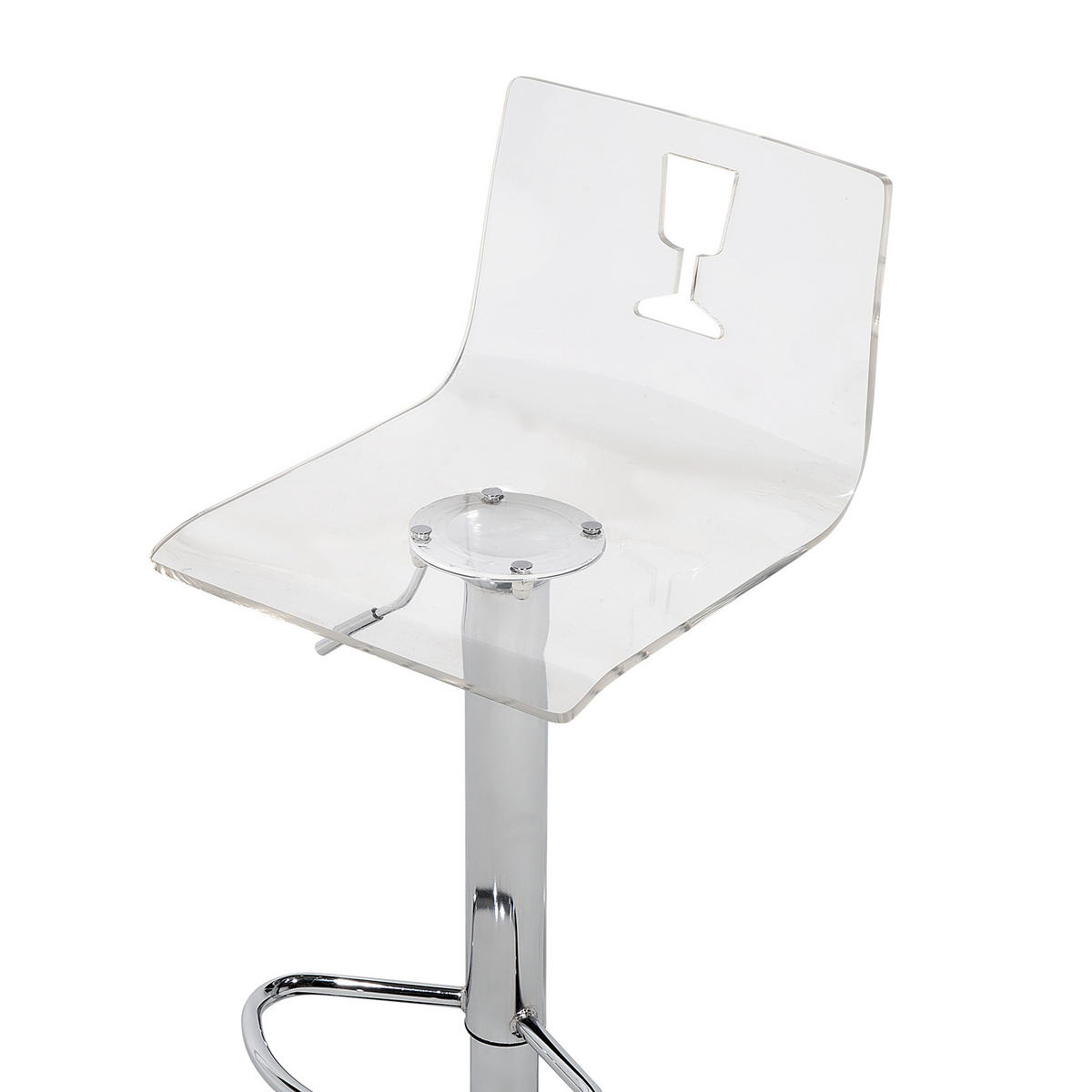 BARHOCKER 2er-Set Kunststoff Weiß Busan - Transparent, Kunststoff/Metall (38/102/38cm) - Beliani