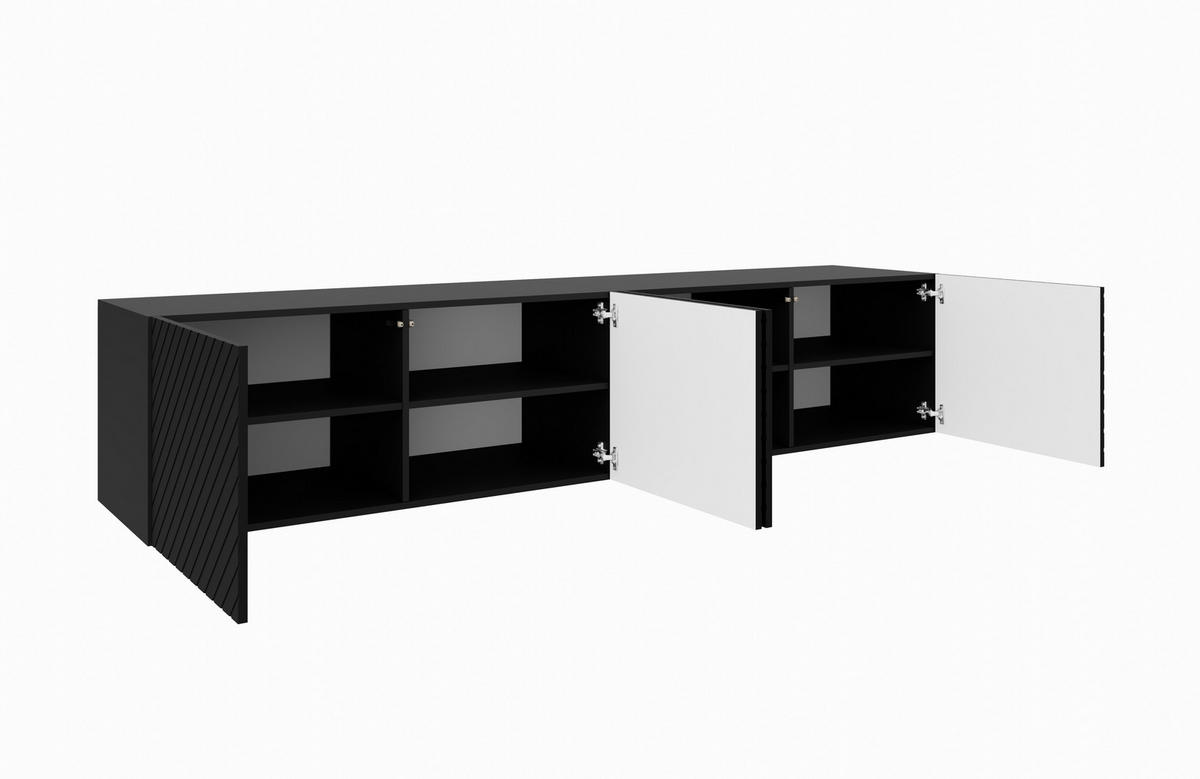 TV-SCHRANK KLER - Schwarz, Holzwerkstoff (200/41/40cm) - Meblini