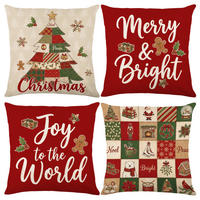 KISSENBEZUG – Weihnachtskissenbezug (Kissenfüllung nicht enthalten) – 45 x 45 cm – Multicolor(vier Stück) - Multicolor, Textil (45/45cm)