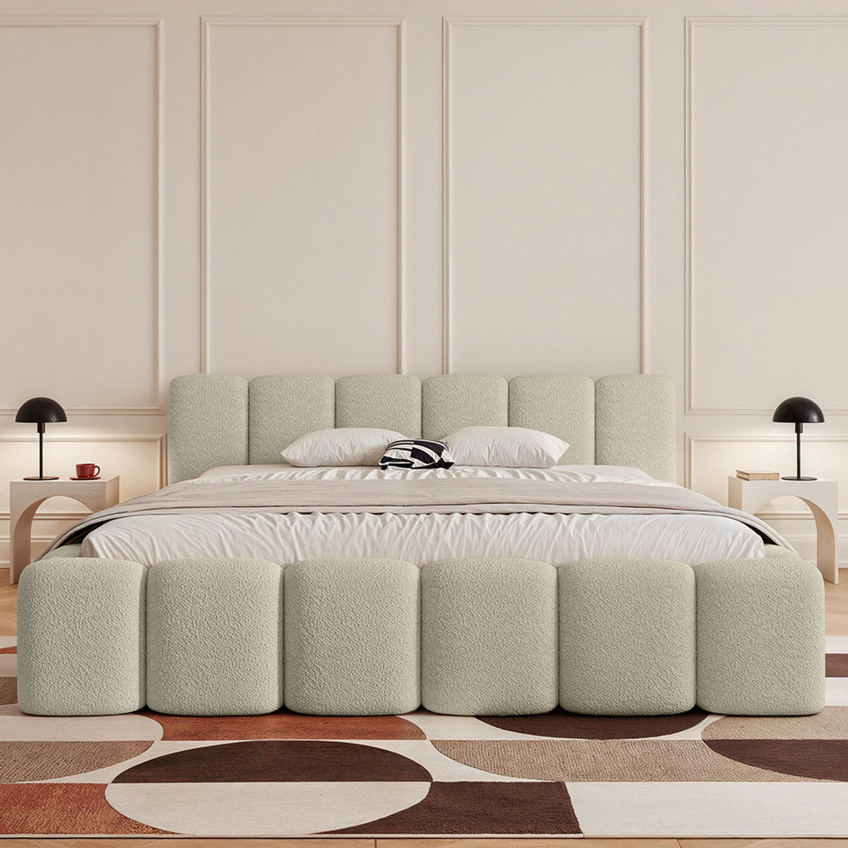 POLSTERBETT MACAPA 200x200 cm, Cremeweiß - Creme, Textil (200/200cm) - Fedve