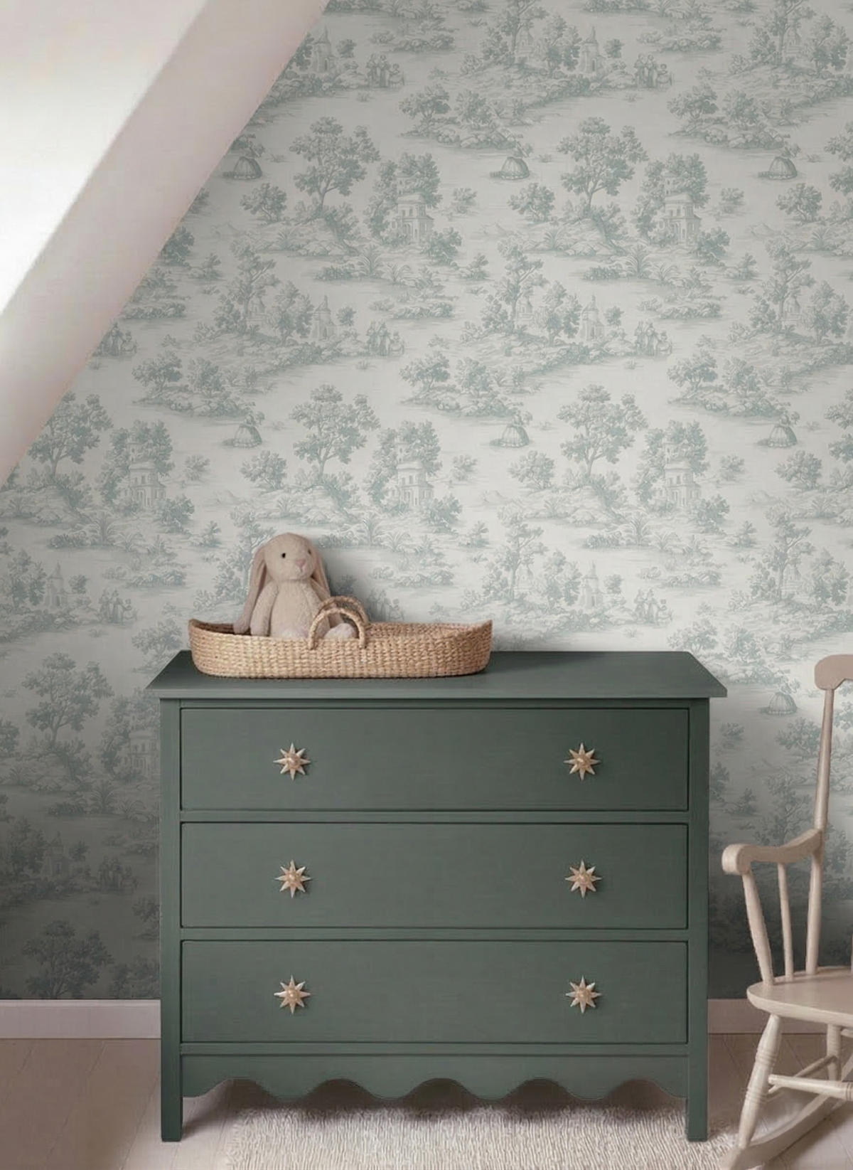 TAPETE Toile de Jouy 53 cm x 10 m - Blau, Papier (53/1000cm) - Sanders & Sanders