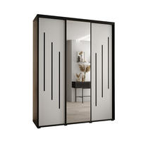 SCHWEBETÜRENSCHRANK 235,2/200/45 3-türig - Schwarz/Weiß, Holz/Metall (200/235/45cm) - Abiks Möbel