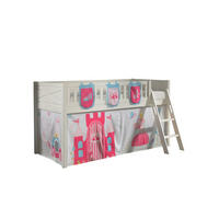 KINDERBETT Karyl 208x114x135 Massivholz Weiß Textilset Princess 3 - Magenta/Weiß, Holz (90/200cm) - 58aufmkessel