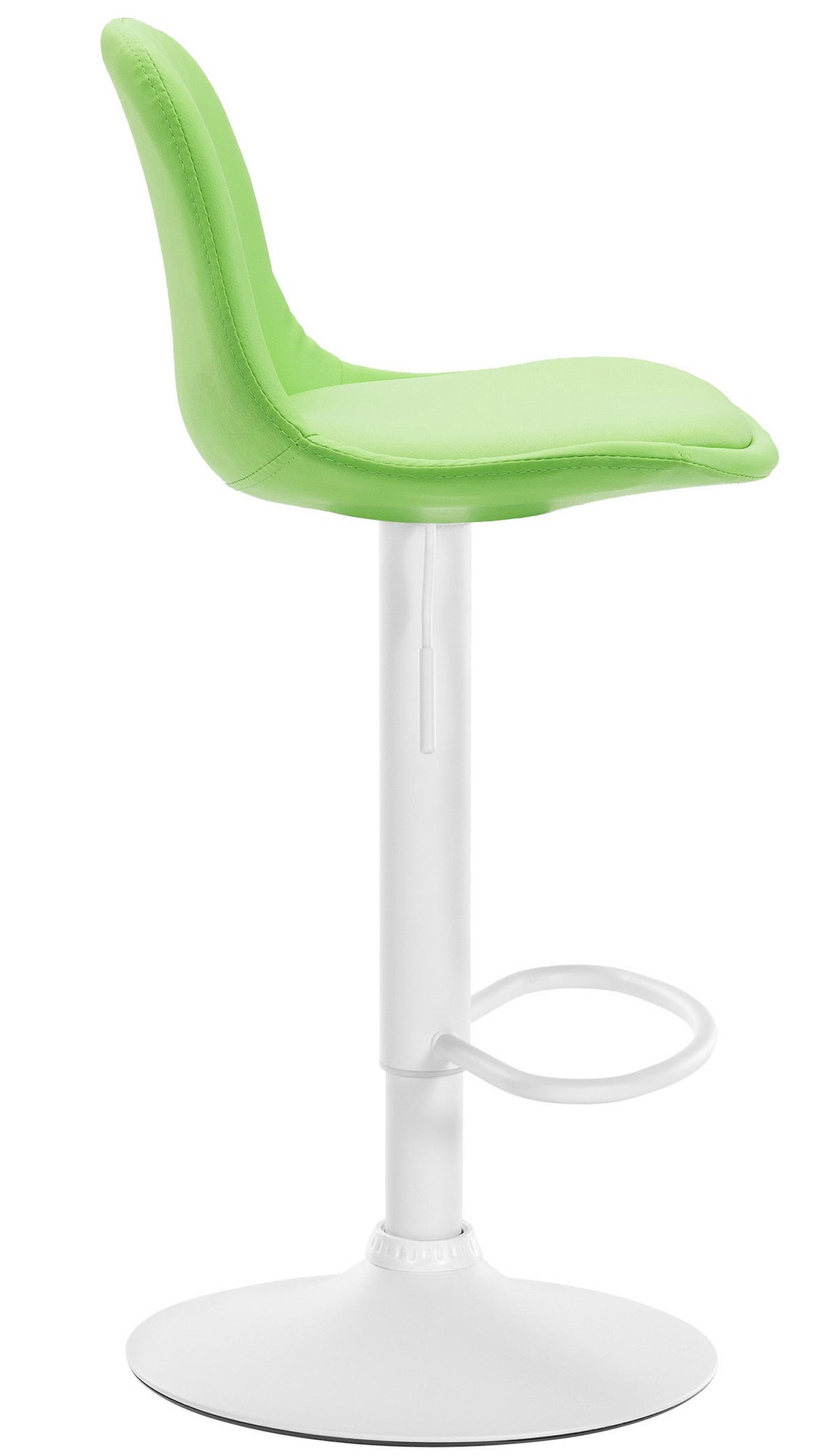 BARHOCKER Lederlook grün - Weiß/Grün, Textil/Metall (39/82/43cm) - CLP