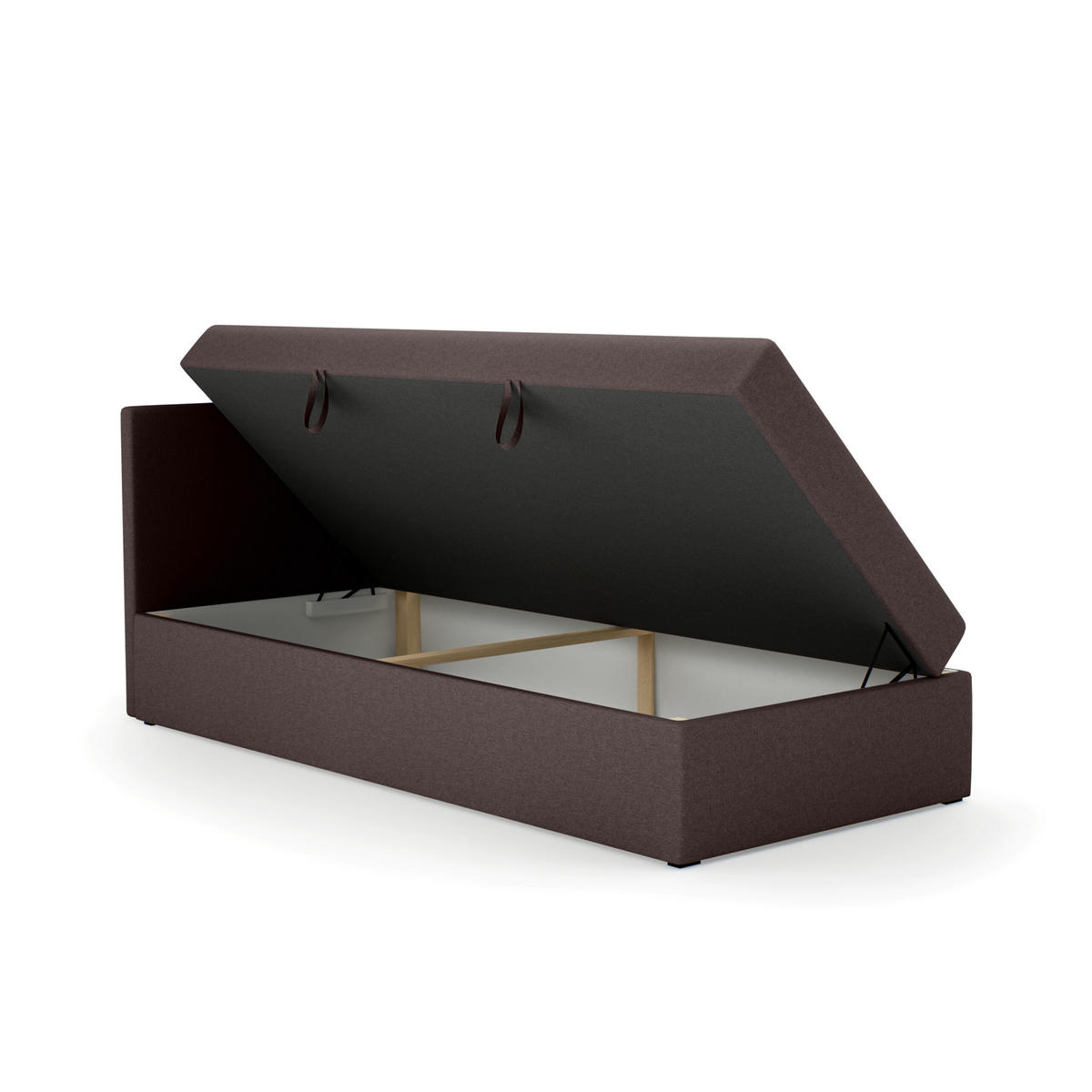 BOXBETT Verdig Mini Basic 100x200 Dunkelbraun Links - Braun, Holz (100/200cm) - Fedve