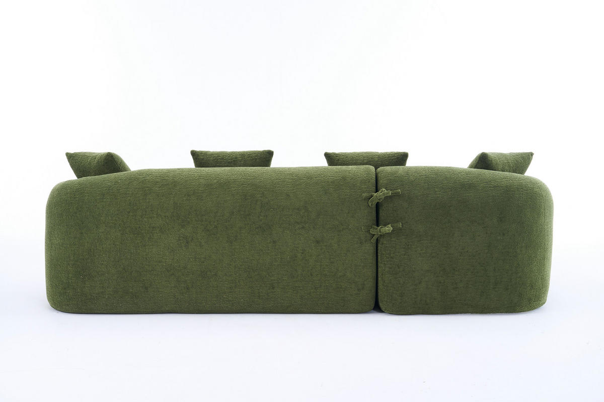 ECKSOFA 243/150/67 cm Grün Chenille - Grün, Textil (243/150cm) - Oxeza