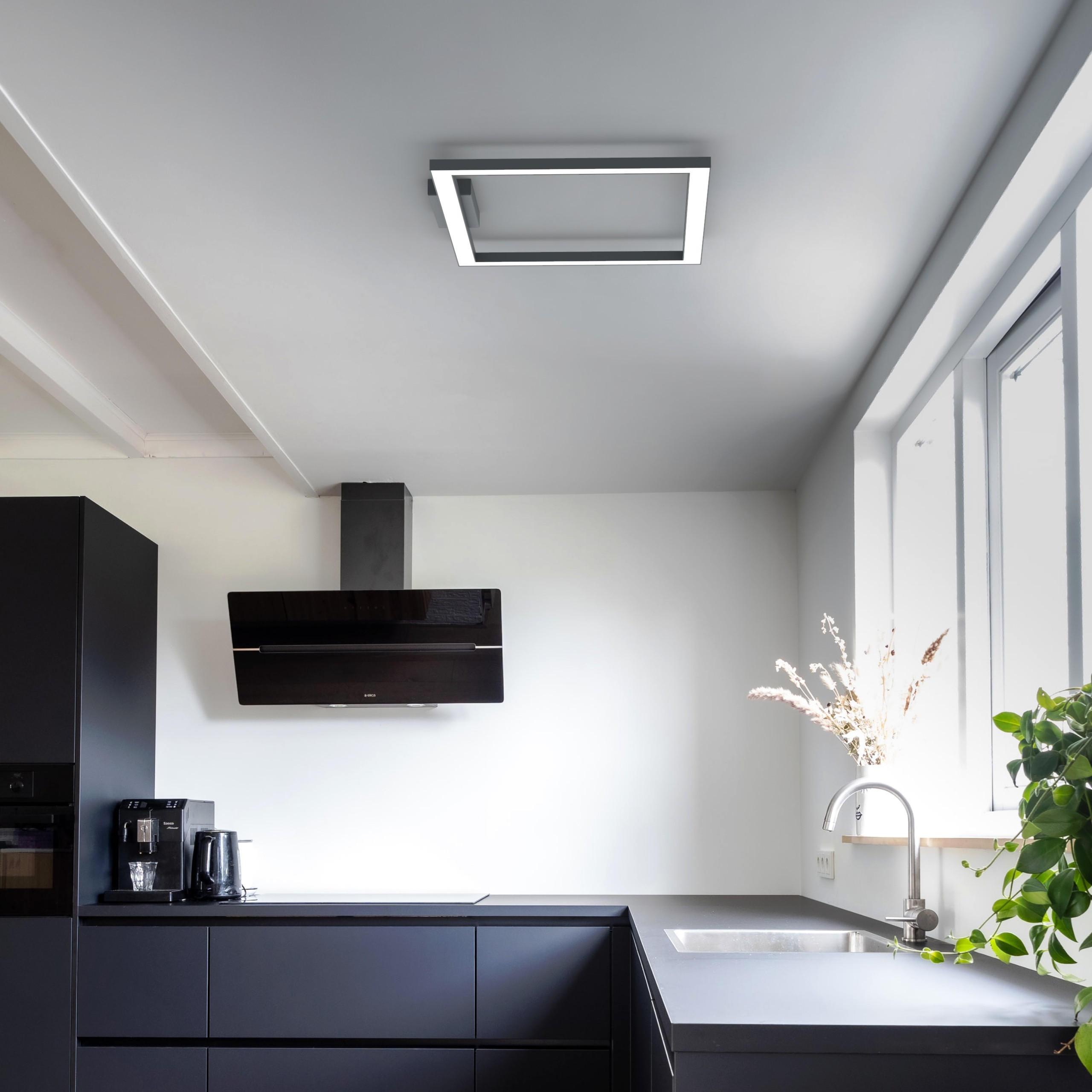 LED-DECKENLEUCHTE - Dunkelbraun, Metall (40/60/100cm) - Lumicom