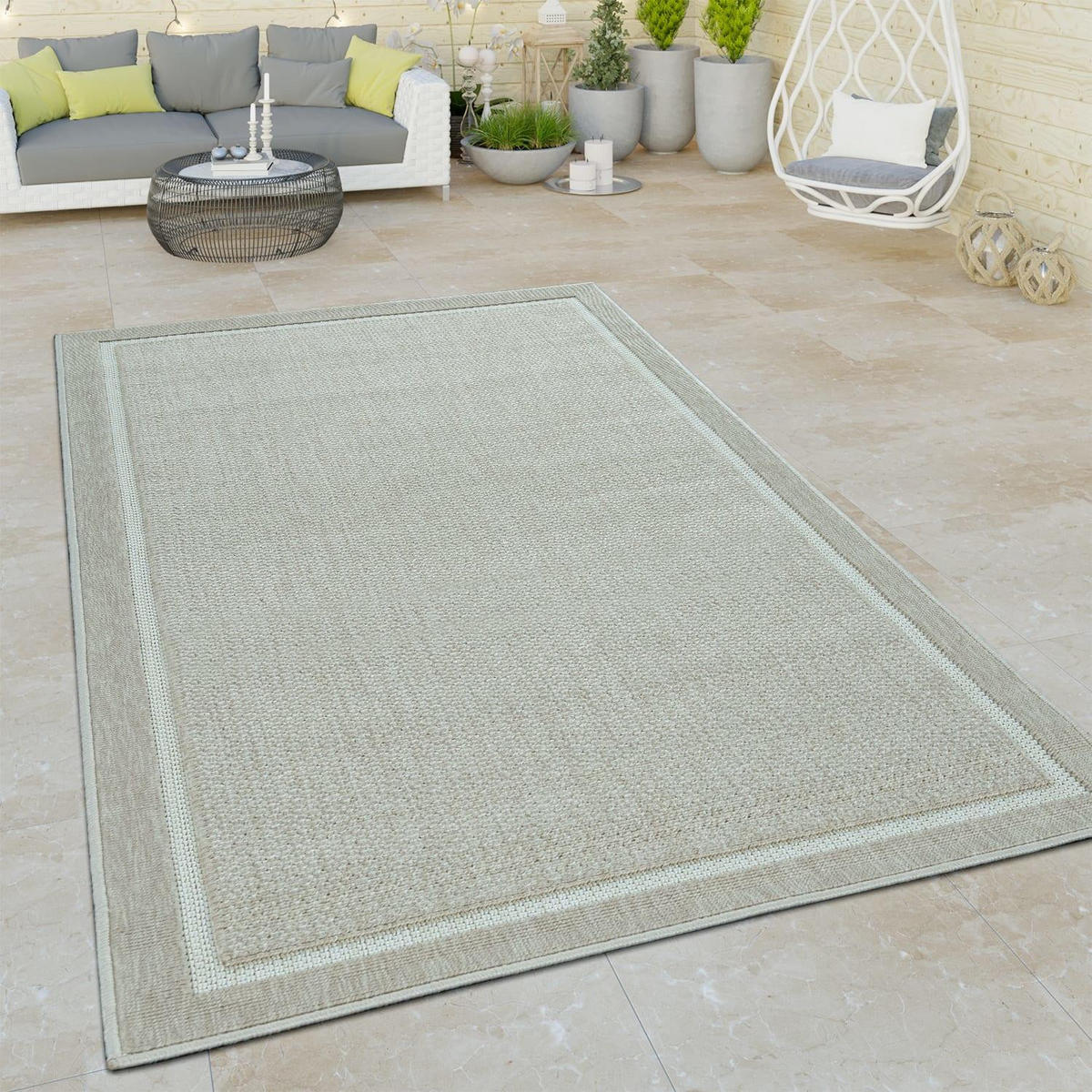 OUTDOOR-TEPPICH BRUGGE 225 BEIGE 80X150 - Beige, Kunststoff (80/150cm) - Paco Home