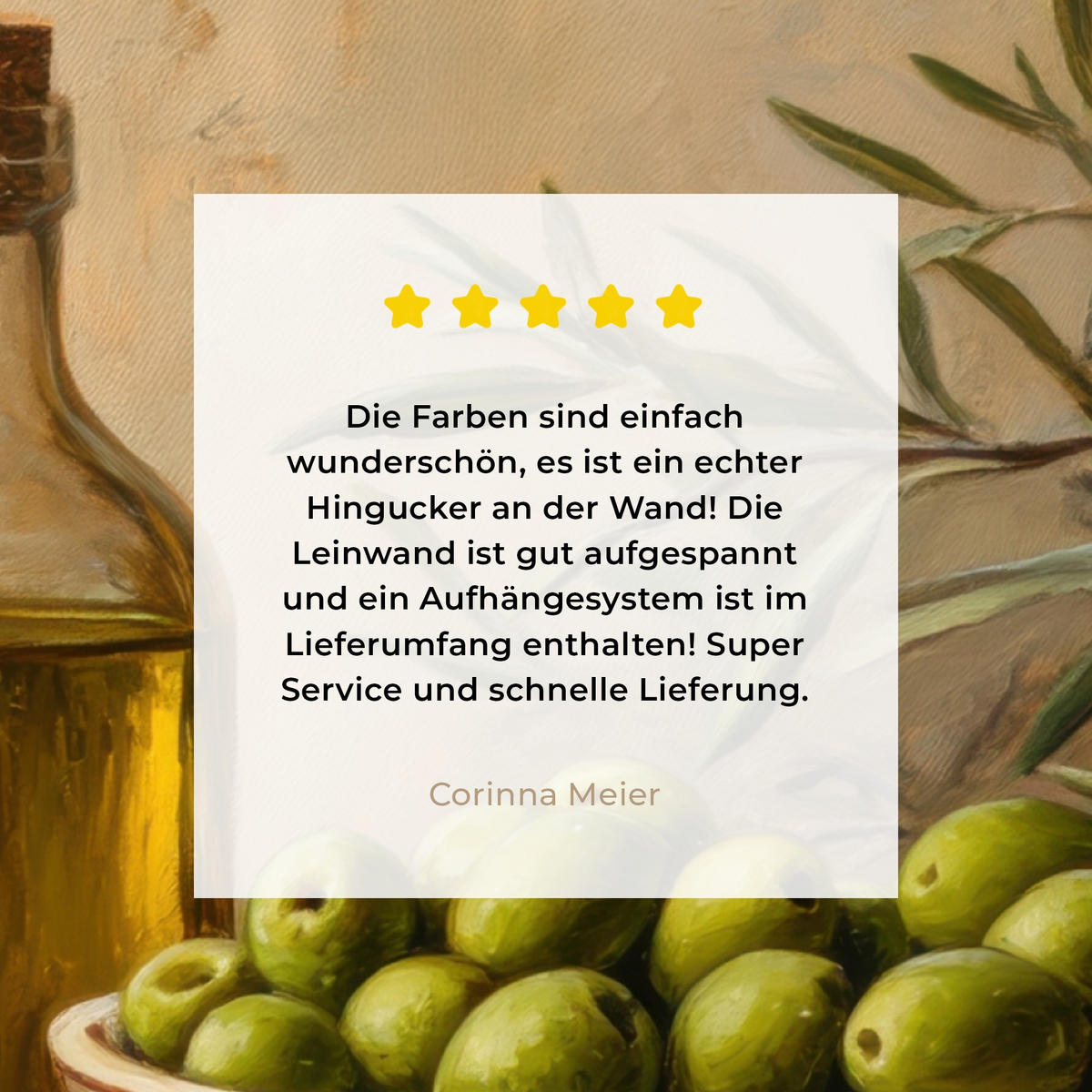 LEINWANDBILD Oliven - Stilleben - Vintage 20x20 cm - Olivgrün, Textil (20/20cm) - MuchoWow