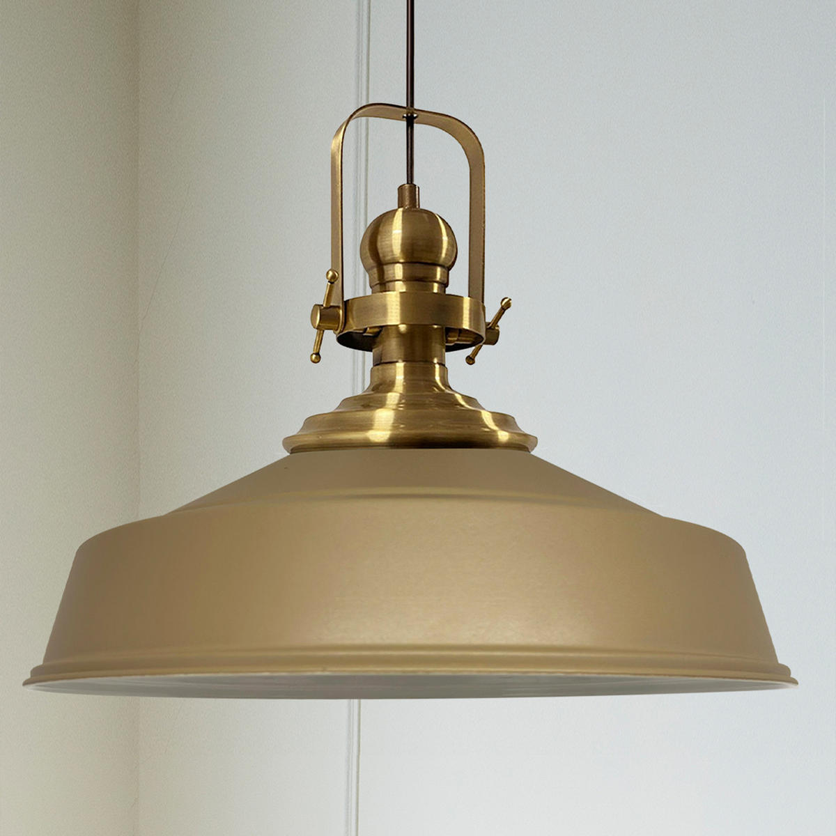 PENDELLEUCHTE Asletl 40/30 cm - Beige, Metall (30/40/33cm) - Bamyum