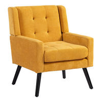 POLSTERSTUHL Leinenbezug mit Tufting, Massivholzbeinen 68/76/88 cm Gelb 130 kg - Gelb, Textil (76/88/68cm) - Redom
