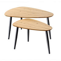 TISCH ineinander 2er-Set mit Metallbeinen 80/60/42 cm - Apfelbaumfarben, Holzwerkstoff (80/60/42cm) - Calicosy