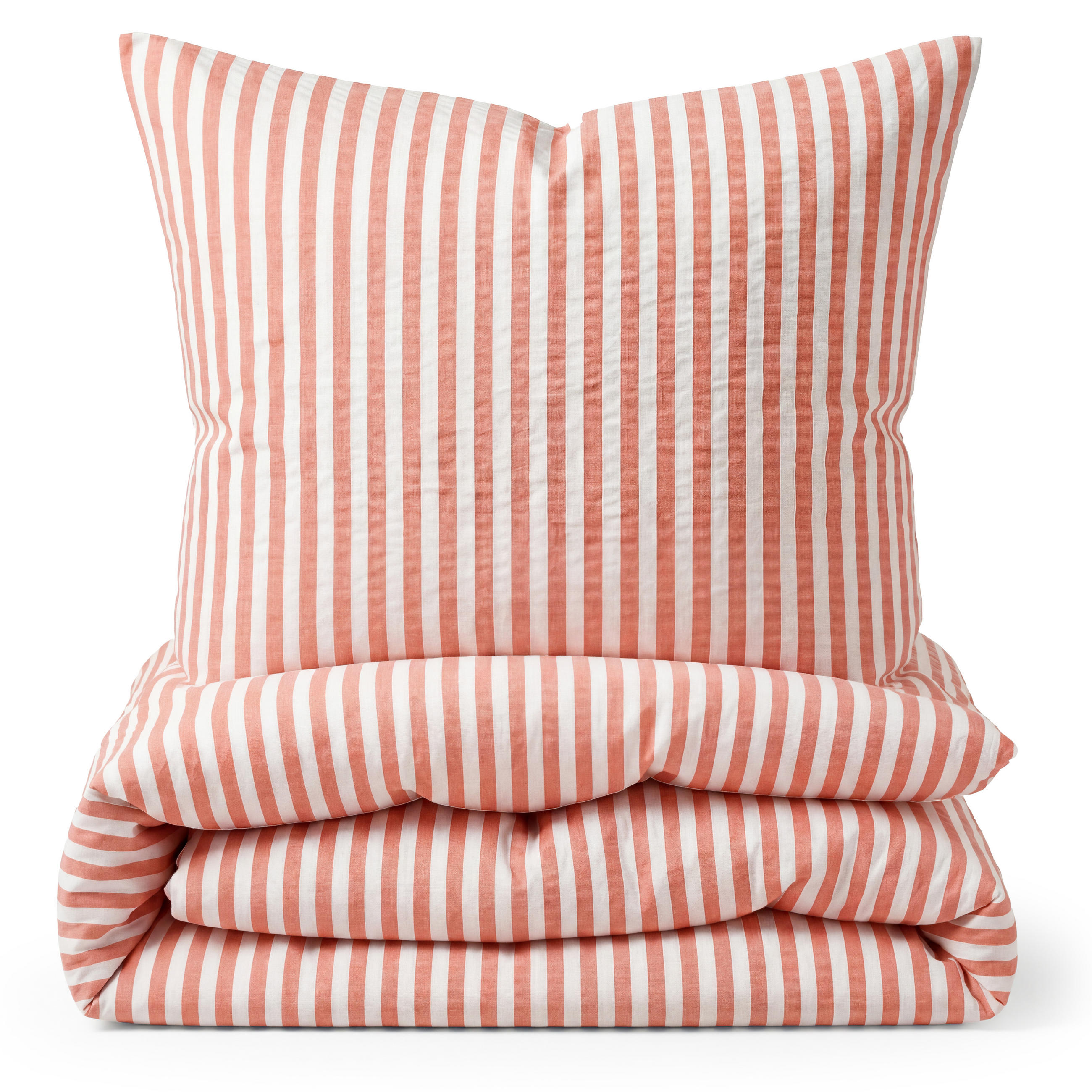 BETTWÄSCHE Seersucker, 3-teilig, 200/200 cm & 80/80 cm, Hellrot - Hellrot, Textil (200/200cm) - Blumtal