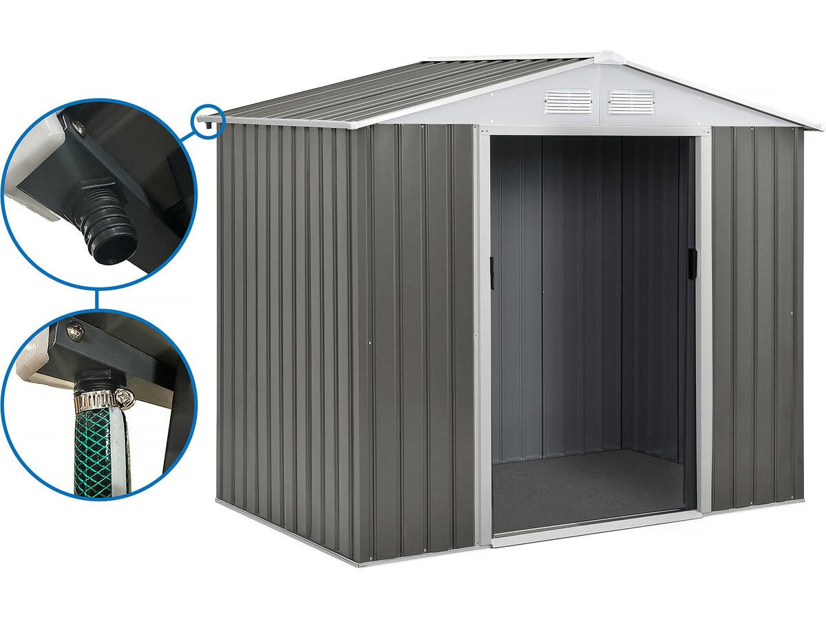 Habitat Garten Metall-Gartenhaus Taupe 81x267x181 cm