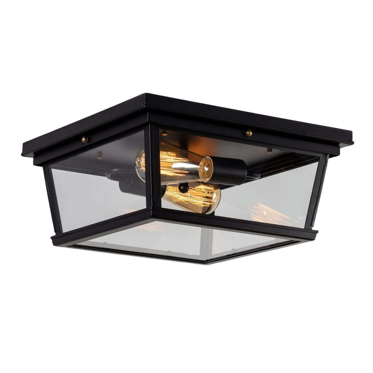 DECKENLEUCHTE Velia, Schwarz, 36cm - Schwarz, Glas (36/36/17.5cm) - KOSILUM