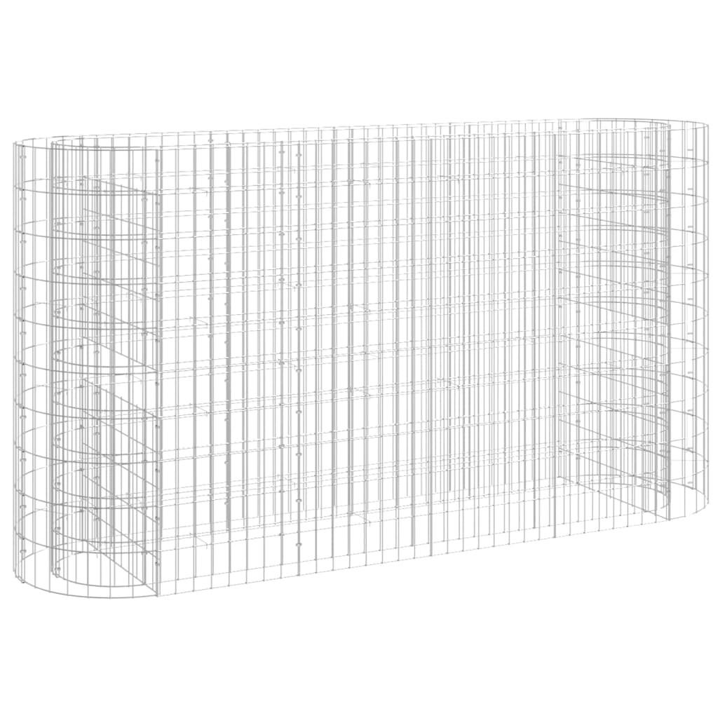 furnicato Gabionen-Hochbeet Silber 50x100x190 cm