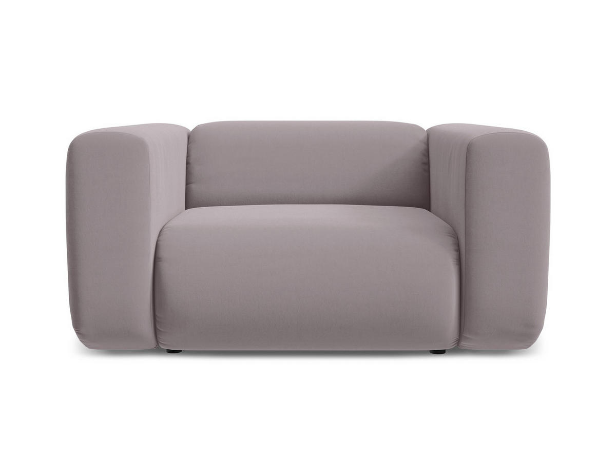 SESSEL Samt Stoff Violett - Lila/Flieder, Kunststoff/Textil (137/70/89cm) - Makamii