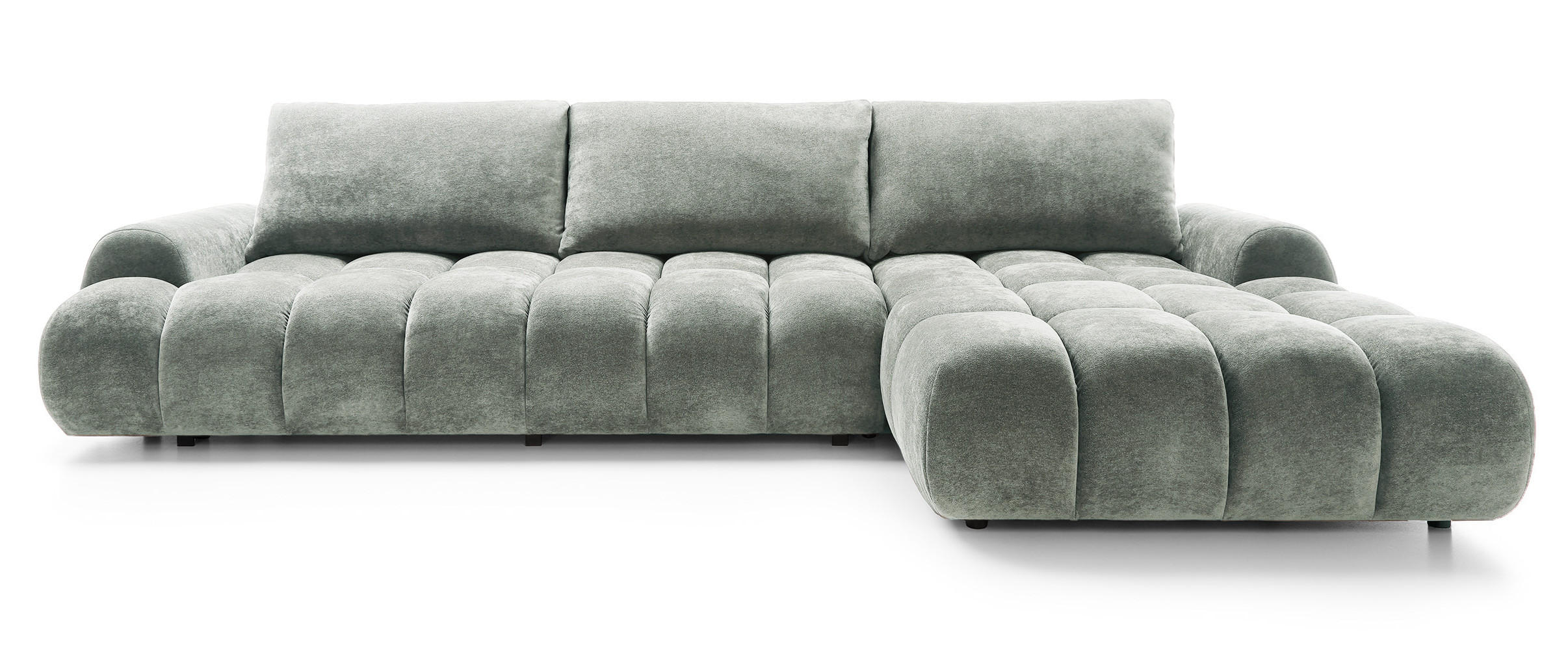 ECKSOFA 340 cm Valerio II, Schlaffunktion, Bettkasten, Rechts, Hellgrau - Hellgrau, Holz (177/340cm) - Emporius