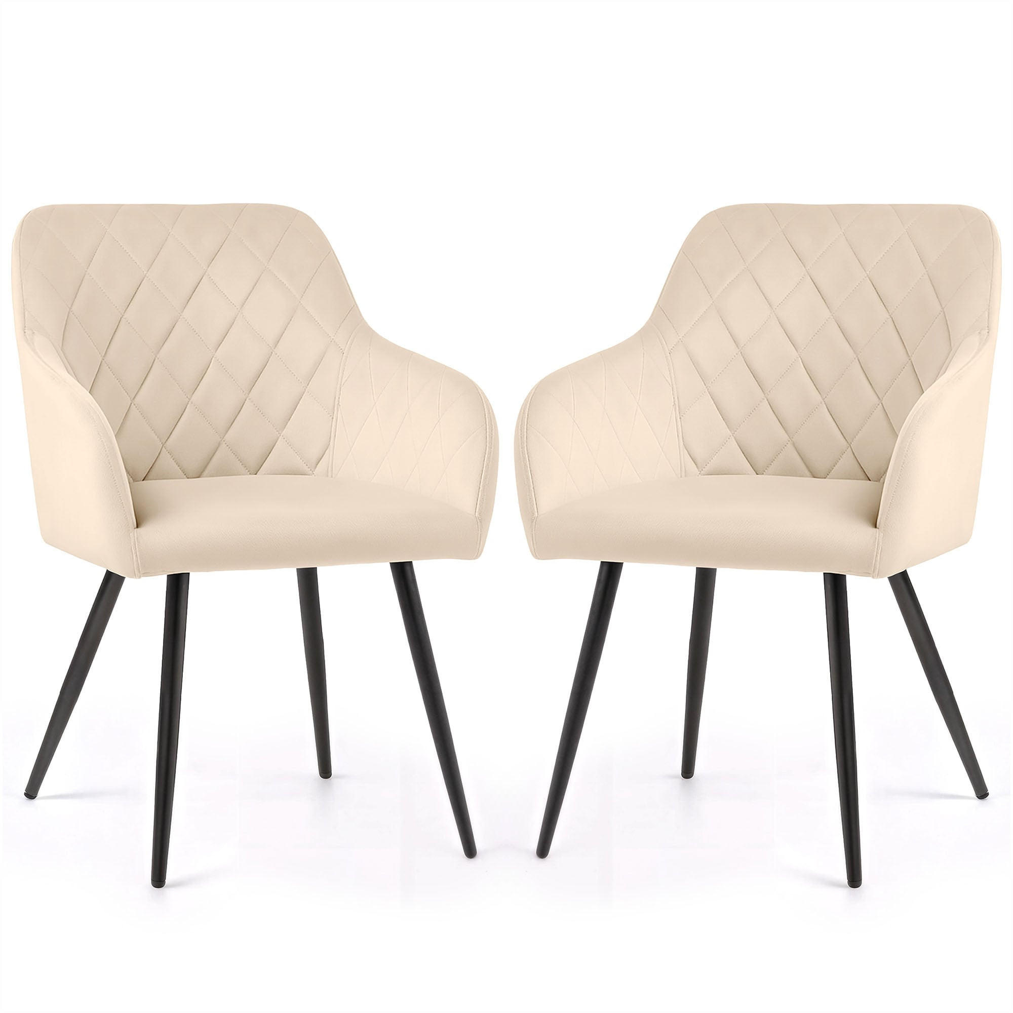 POLSTERSTUHL 2er Set, Metallbeine Beige 54,5/82/58 - Beige, Textil (55/82/58cm) - RAUMHIRSCH FURNITURE