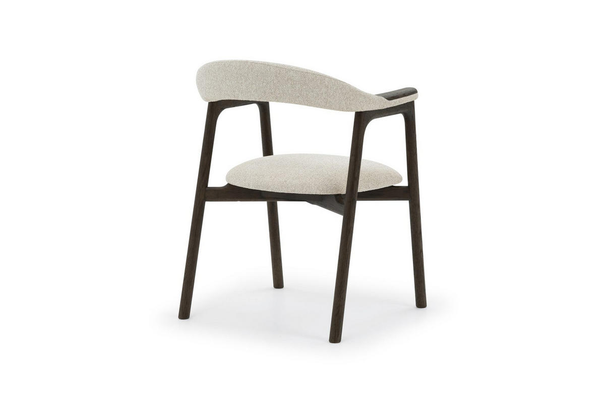 STUHL Franz, Eiche Espresso, Stoff Beige - Beige, Holz (53/81/62cm) - WOODEK