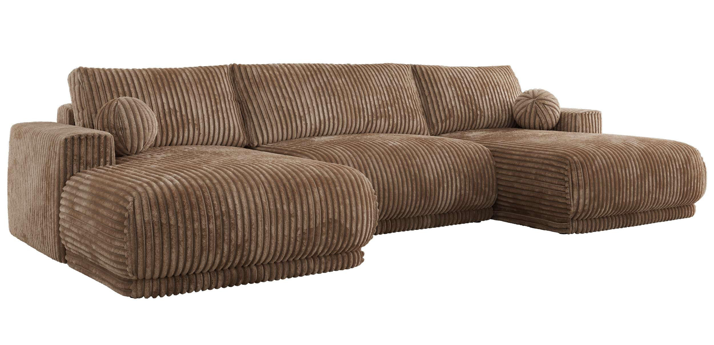SEDACIA SÚPRAVA RINA U Hnedá Menčester - hnedá/čierna, textil/plast (360/85/170cm) - MKS