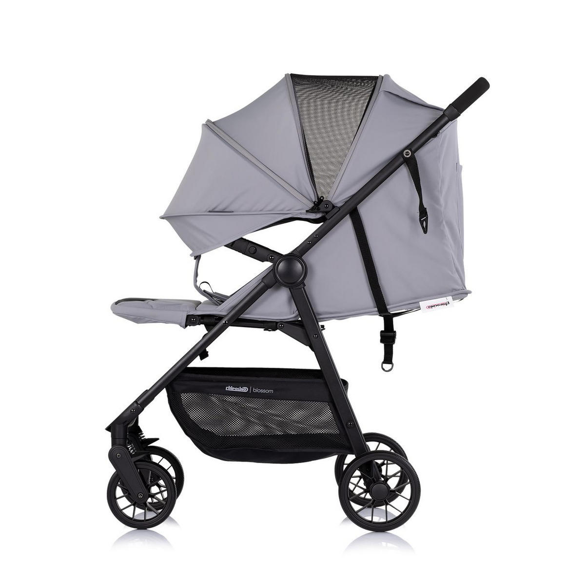 KINDERWAGEN Blossom grau Stoßdämpfer verstellbare Rückenlehne Korb bis 22kg - Grau, Metall (76/47/97cm) - Chipolino
