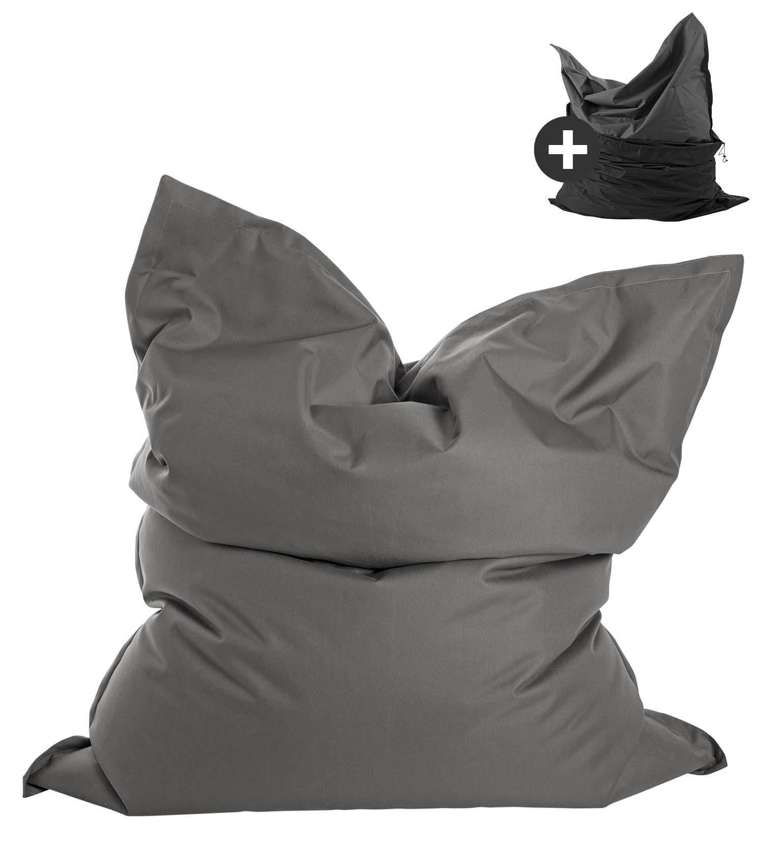 SITZSACK mit Schutzhülle Der Große - Anthrazit, Textil (125/155/20cm) - Mokebo