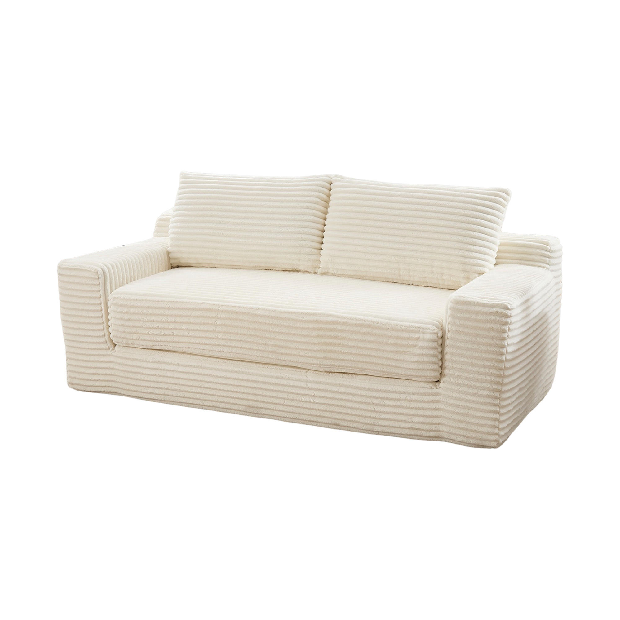 SCHLAFSOFA 180/85/62 cm Weiß Cord - Weiß, Textil (85/62/180cm) - Oxeza