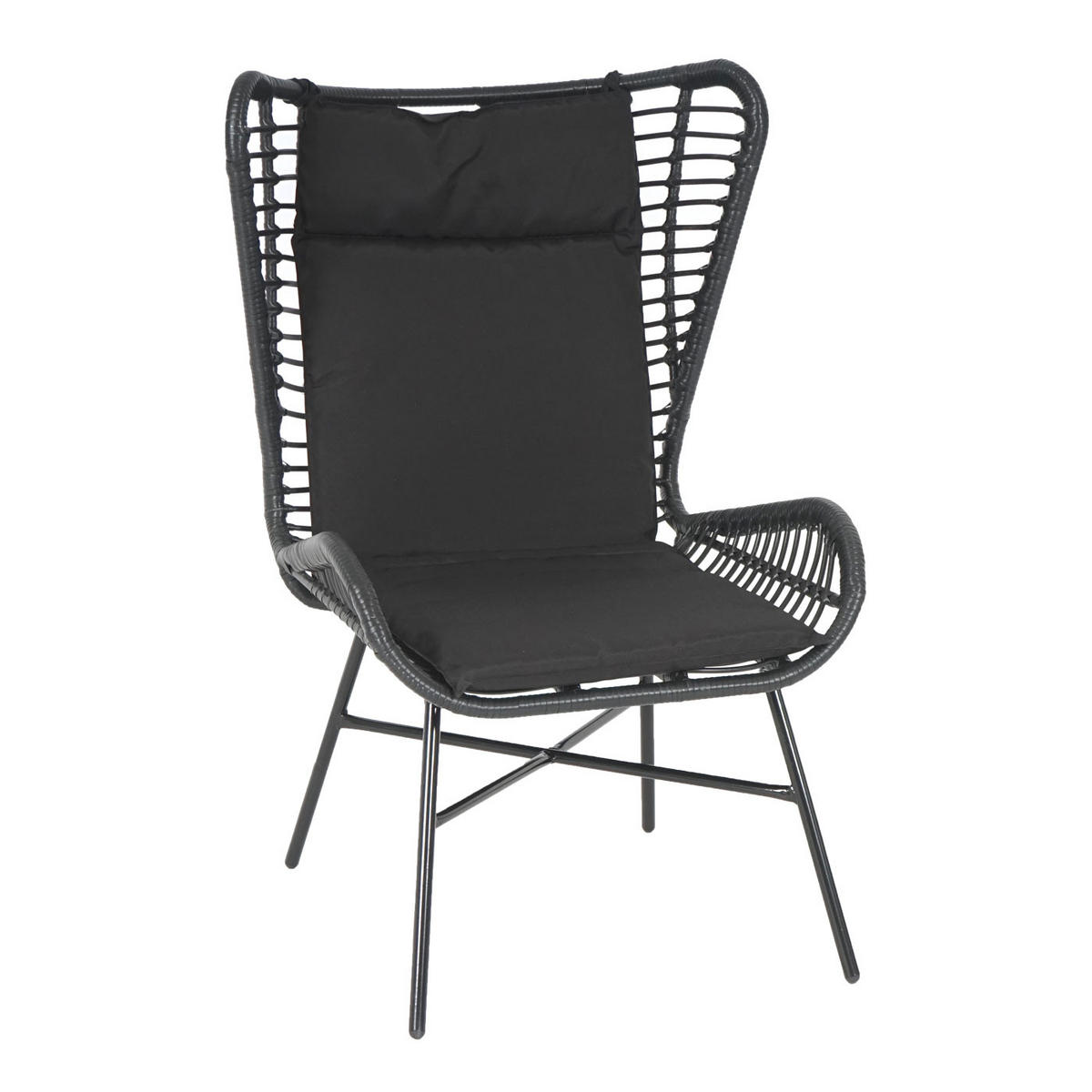 POLY-RATTAN SET G17B Anthrazit - Anthrazit, Kunststoff (68/103/70cm) - MCW