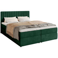 BOXBETT Dream mit Topper 180/200 Grün - Grün, Holzwerkstoff/Textil (180/200cm) - Bromarkt