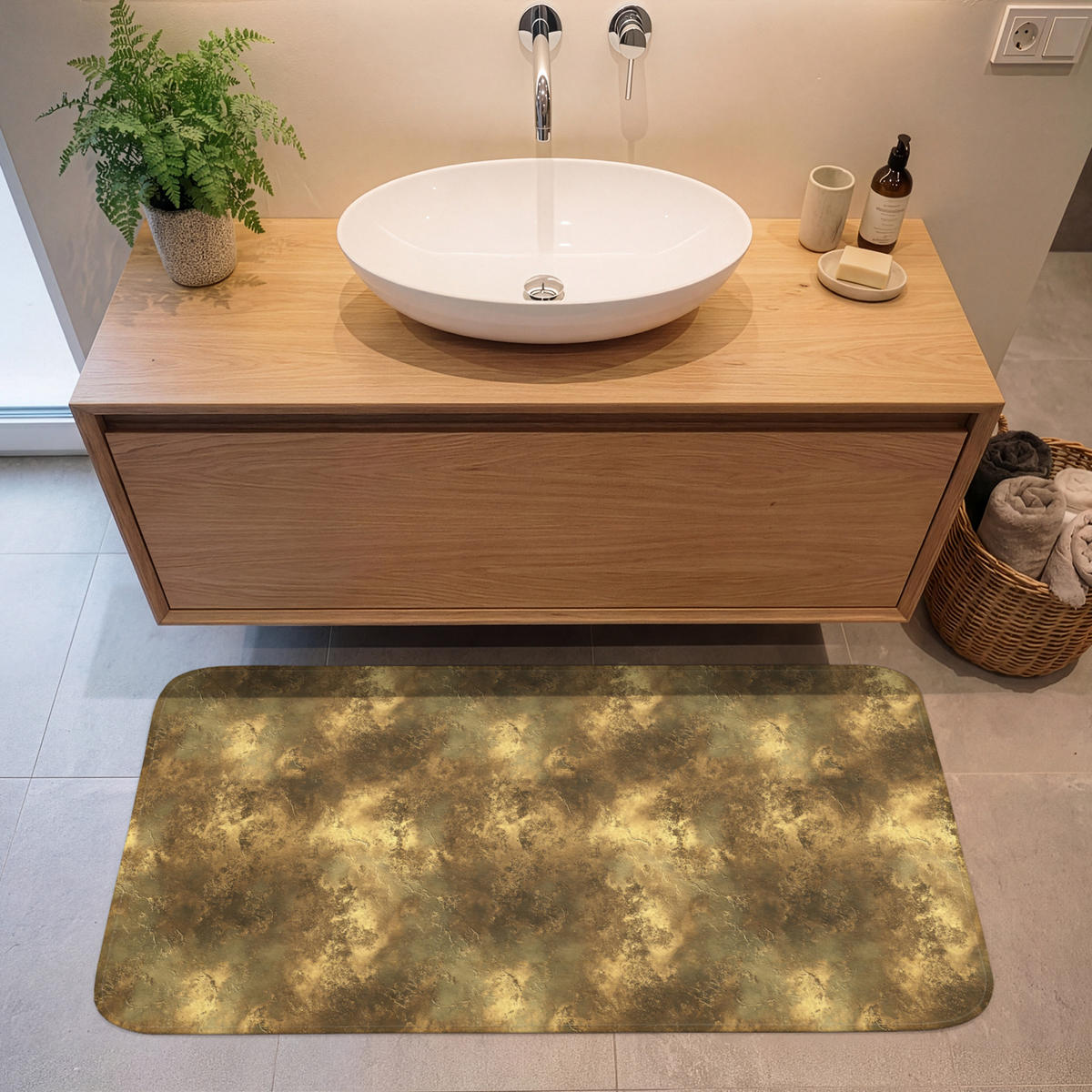 KÚPEĽŇOVÁ PREDLOŽKA Starožitný - metalický vzhľad - zlatý 120x60 cm - zlatá, textil/plast (120/60cm) - OnlyWow