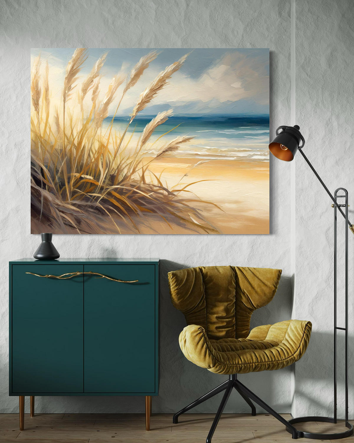 WANDBILD meer strand natur landschaft - Beige, Textil (60/40cm) - Feeby