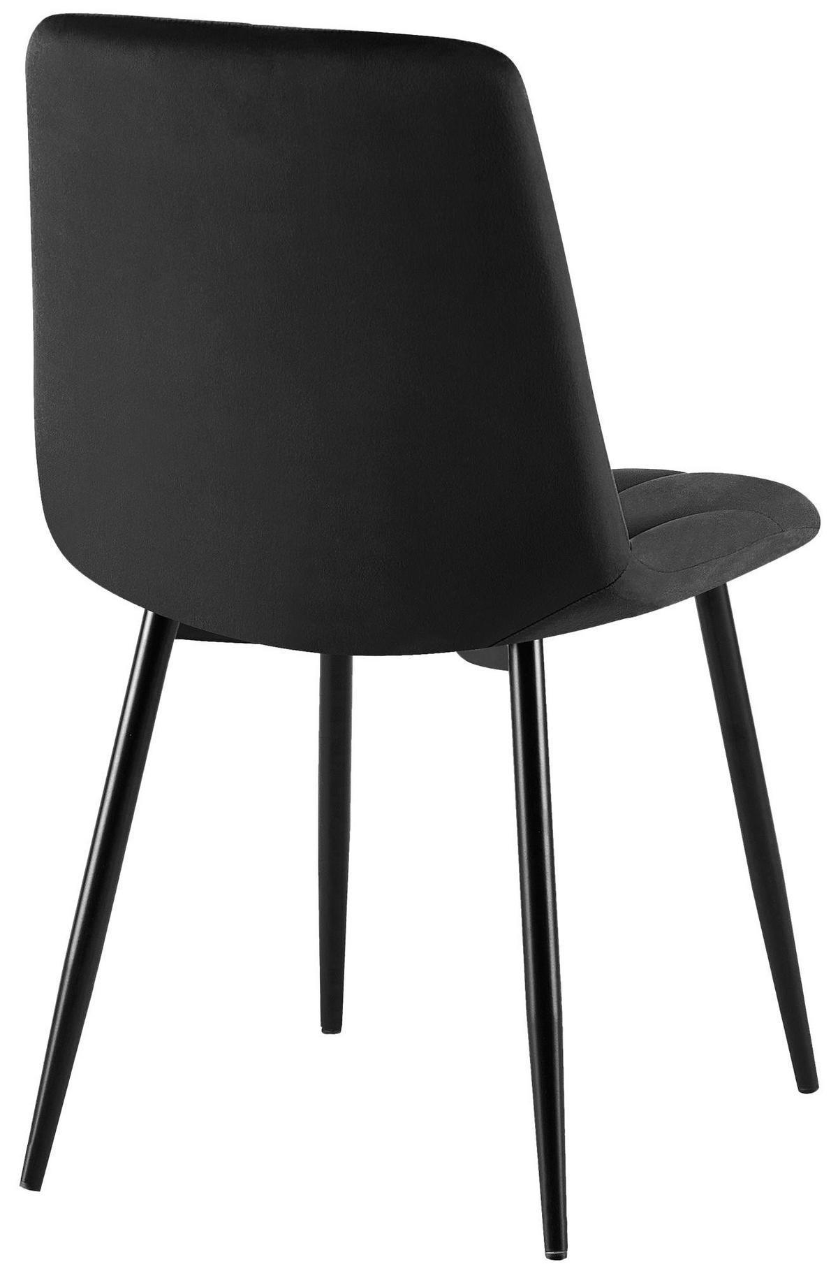 ESSZIMMERSTUHL Samt Schwarz - Schwarz, Textil/Metall (45/85/55cm) - CLP