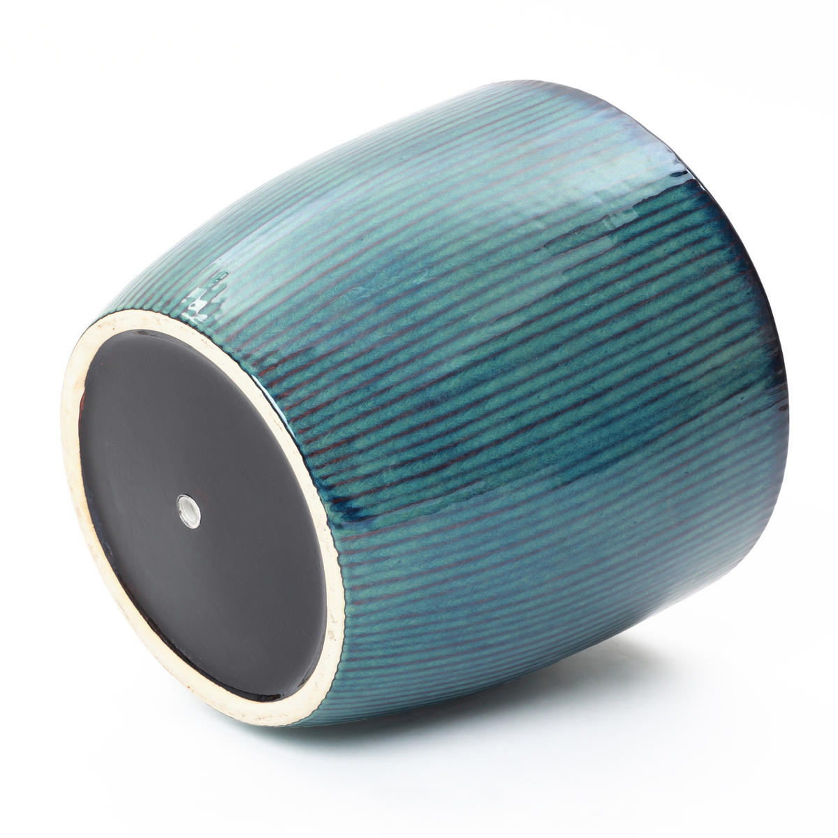 BLAUER Keramik-Blumentopf, Durchmesser 38 cm, Höhe 34 cm - Blau, Keramik (35cm) - Hometopia