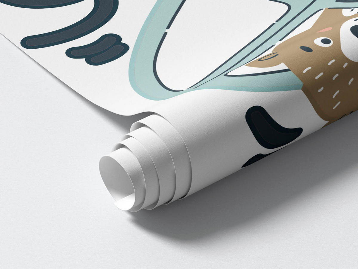 WANDAUFKLEBER 80x108cm - Tiere in Autos - Multicolor, Kunststoff (80/108/0.1cm) - Wallfluent