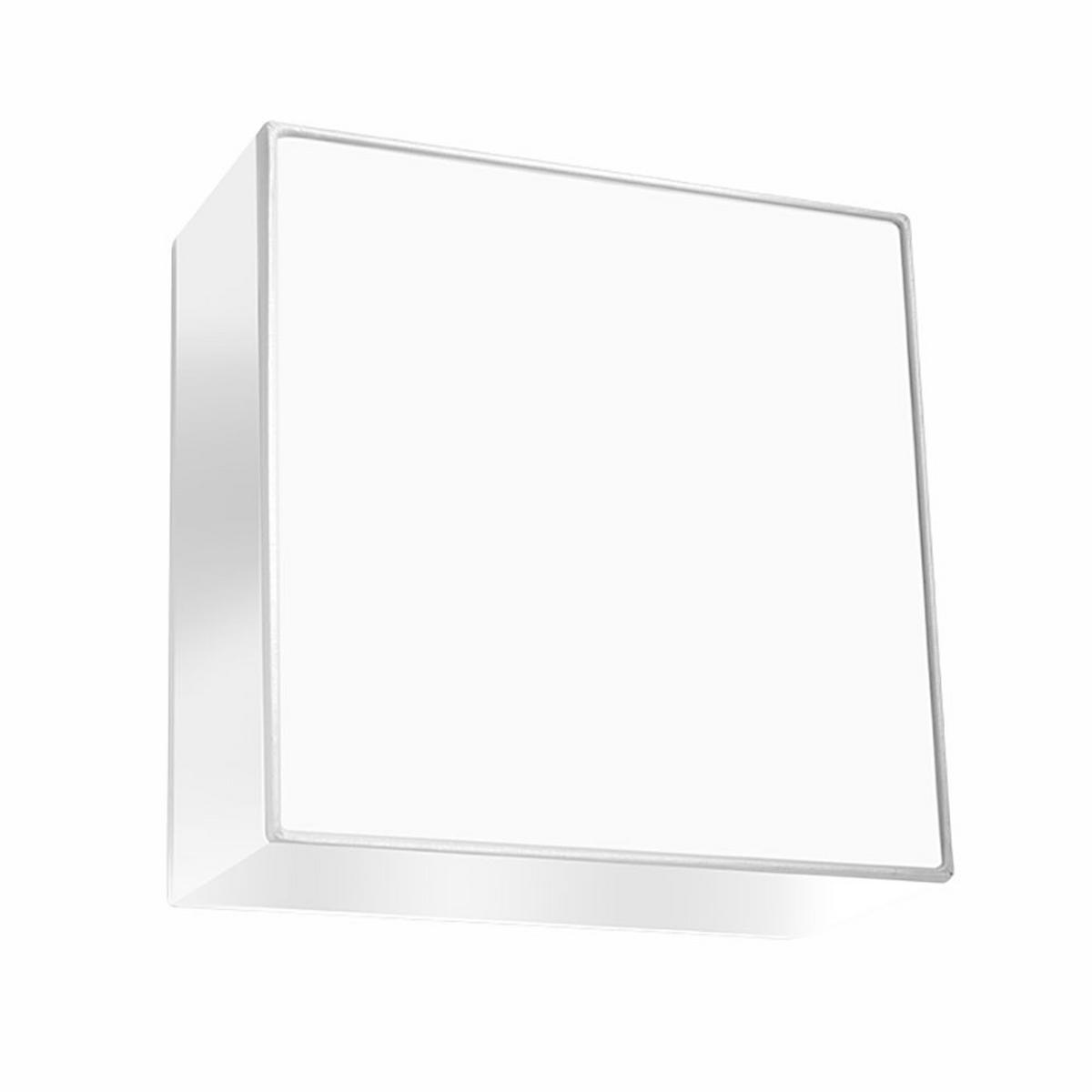 WANDELEUCHTE Stahl Kunststoff Weiß - Weiß, Metall (25/12/25cm)