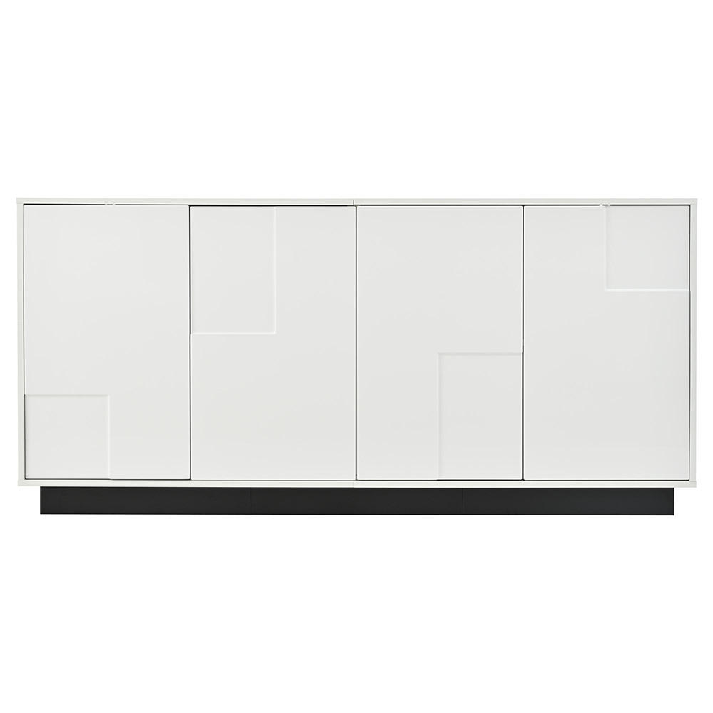 SIDEBOARD 160 x 37 x 75.5 cm mit 4 Türen,Weiß - Weiß, Holzwerkstoff (37/75.5/160cm) - KOMHTOM