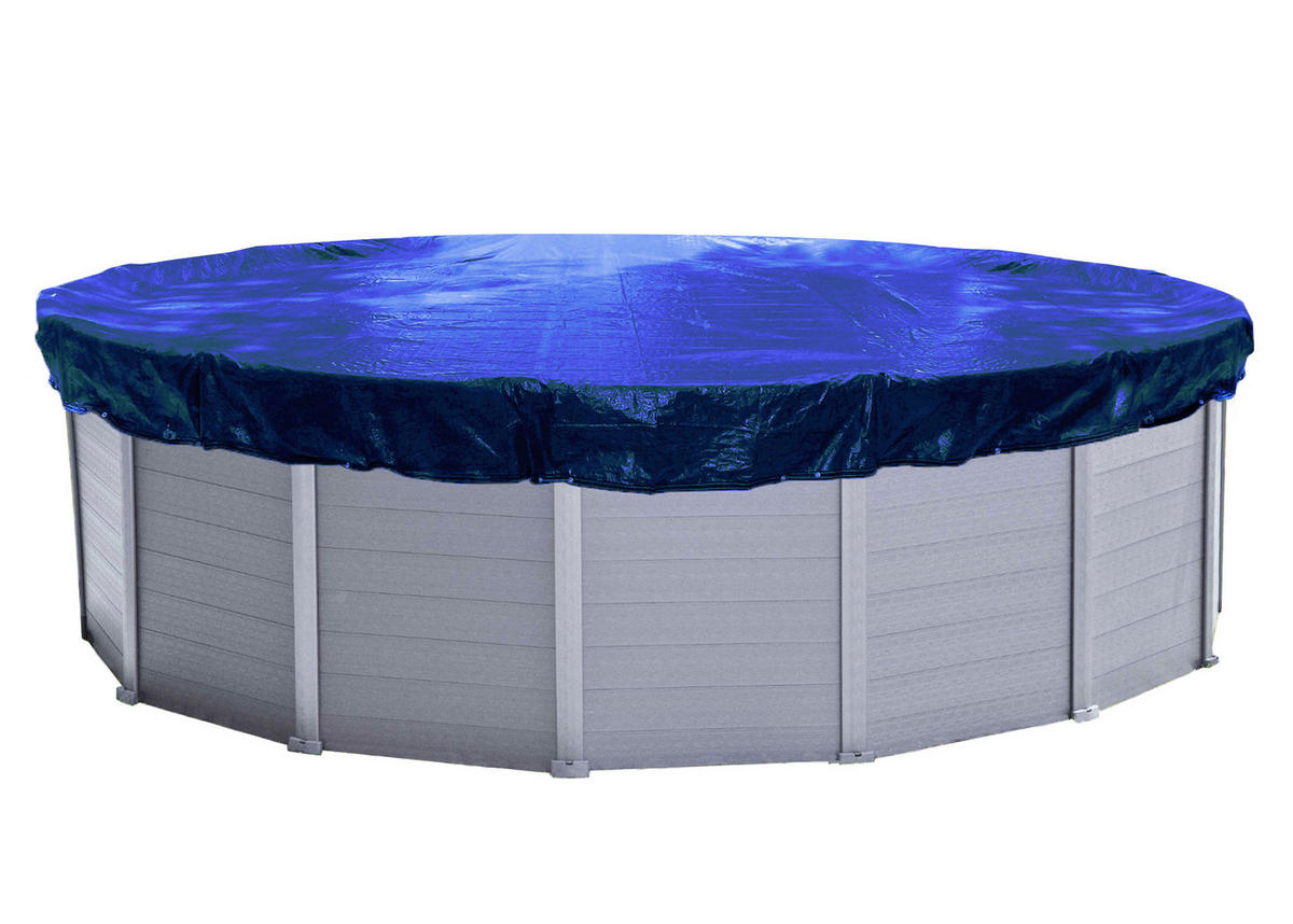 POOLABDECKUNG Rund Planenmaß Ø 520 cm für Pool 420-460 cm Blau - Blau, Kunststoff (520/520cm) - QUICK STAR