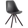 STUHL Lederlook Schwarz - Schwarz/Cappuccino, Holz/Textil (48/84/56cm) - CLP