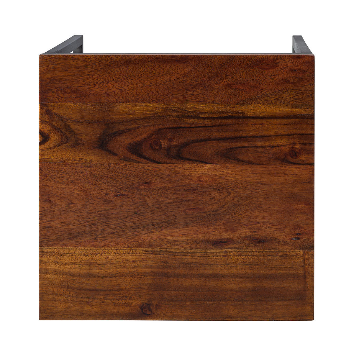 BEISTELLTISCH - Akazie massiv / Eisen - Akaziefarben, Holz (35/35/35cm) - home24