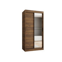 ŠATNÍ skříň s posuvnými dveřmi 200/100/62 2dveřová - černá/hnědá, dřevo/plast (100/200/62cm)