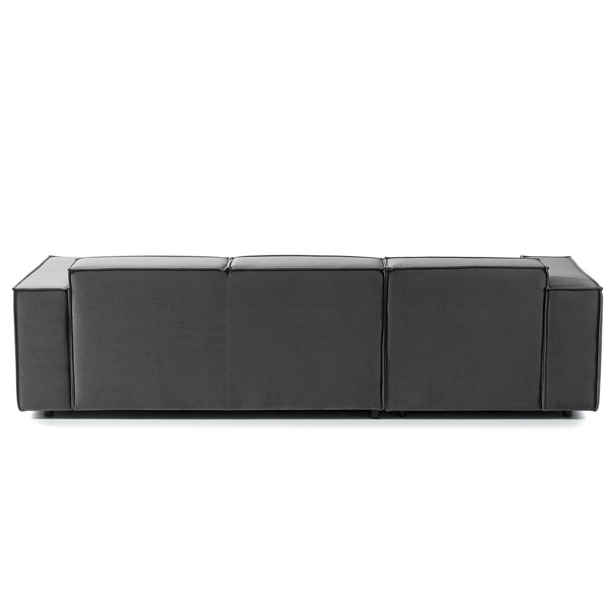 ECKSOFA mit Longchair - Schwarz/Grau, Kunststoff/Textil (260/177cm) - home24