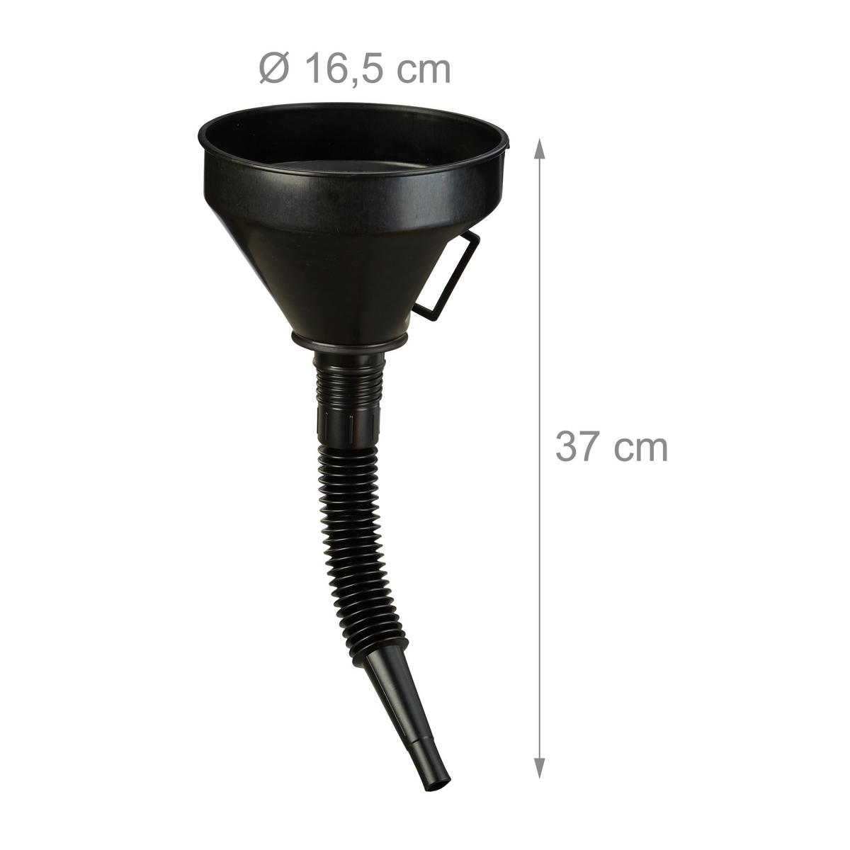 TRICHTERSET Schwarz 5-tlg. - Schwarz, Kunststoff (16.5cm) - Relaxdays