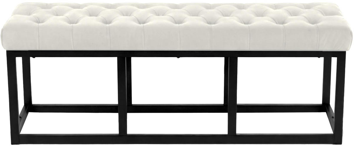 SITZBANK 120/37 cm Samt Creme - Creme/Schwarz, Textil/Metall (120/42/37cm) - CLP