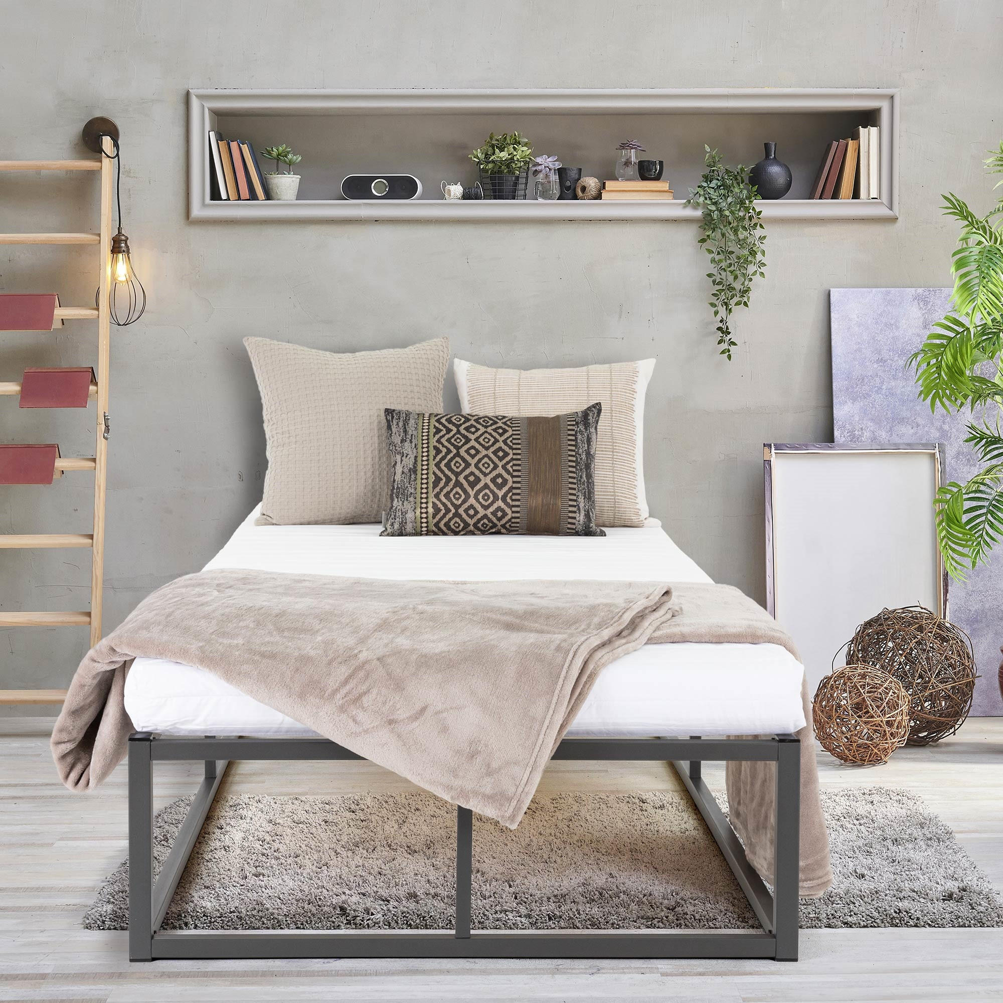 METALLBETT 200/90 cm - Anthrazit, Metall (90/200cm) - ML-DESIGN
