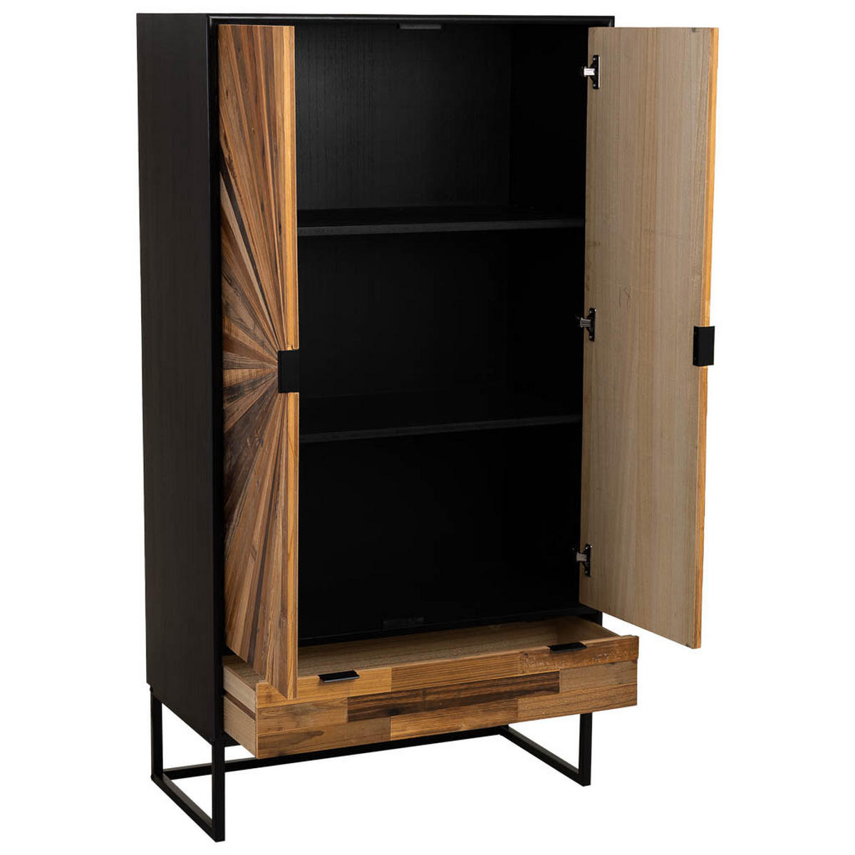 SCHRANK aus Holz, schwarz, 80x40x150cm - Schwarz, Holzwerkstoff (80/150/40cm) - Wanderlust