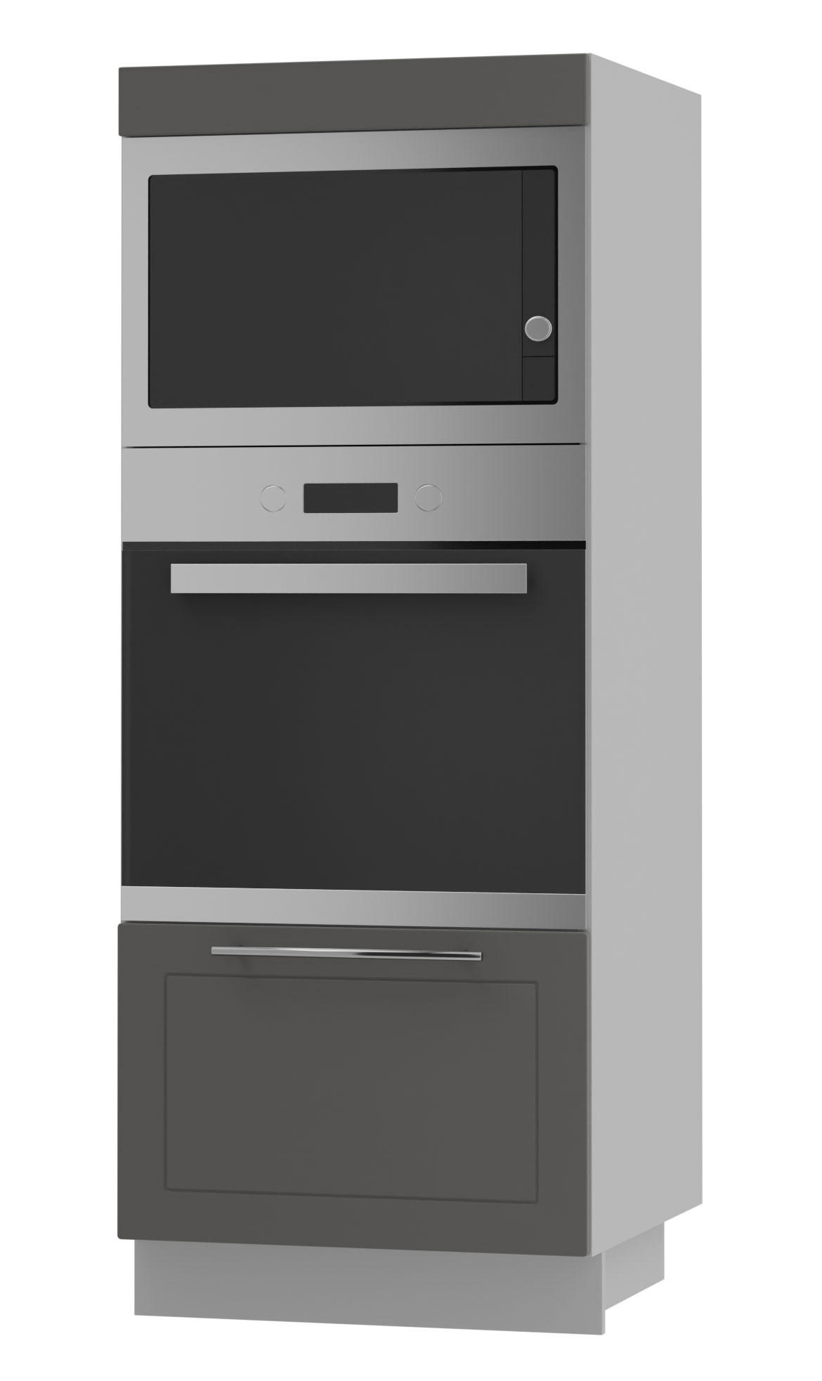 Feldmann-Wohnen Backofenhochschrank Graphit, Grau 60x154x59 cm